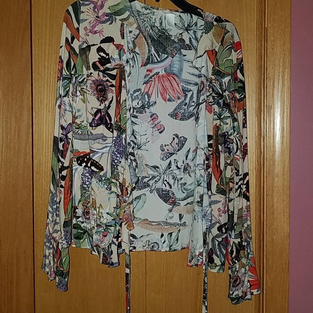 H&M tropical wrap top